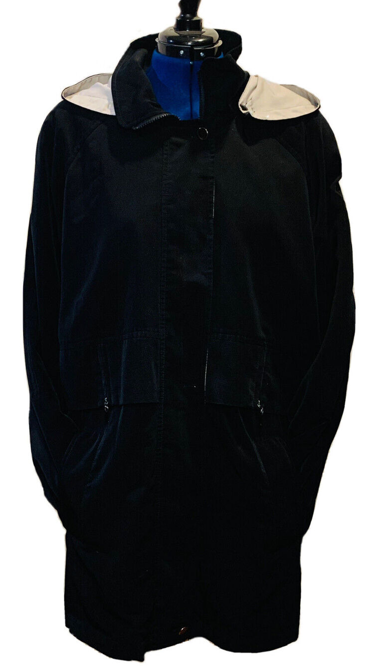 Womens Coat Size XL Carolina Colours Black Light Weight Hooded Zipper Imperfect